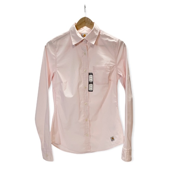 NWT Carhartt Pink Button Down Blouse - small - Picture 8 of 10